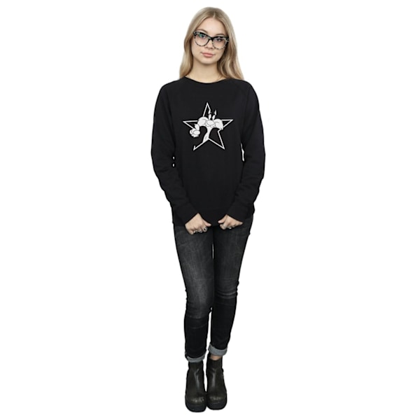 Looney Tunes Dam/Damer Sylvester Mono Star Sweatshirt S Bla Black S