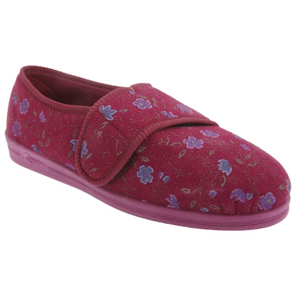 Comfylux Dam/Dam Sally Floral Sidosöm Superwide Toffla Wine 3 UK