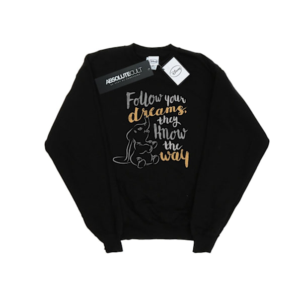 Disney Girls Dumbo Follow Your Dream Sweatshirt 5-6 år Svart Black 5-6 Years