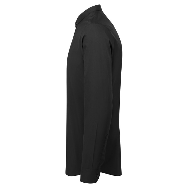 Premier Herrbandad krage långärmad formell skjorta XXL svart Black XXL