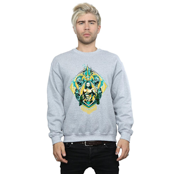 DC Comics Herr Aquaman The Trench Crest Sweatshirt 3XL Sports G Sports Grey 3XL