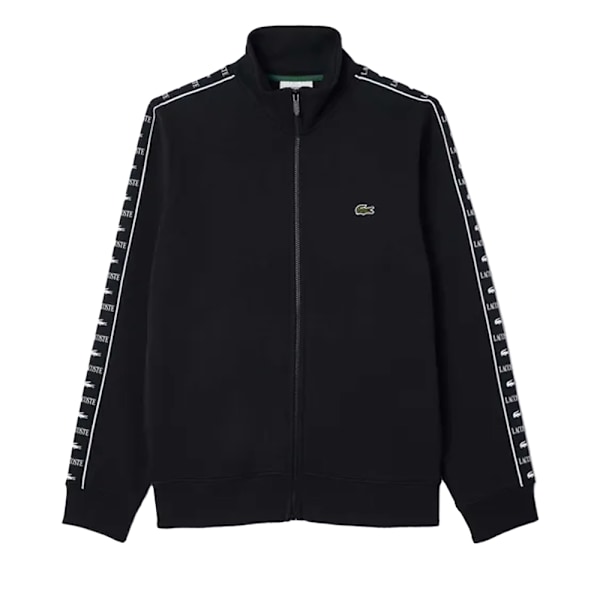Lacoste Herr Logo Randig Sweatshirt med Dragkedja M Svart Black M