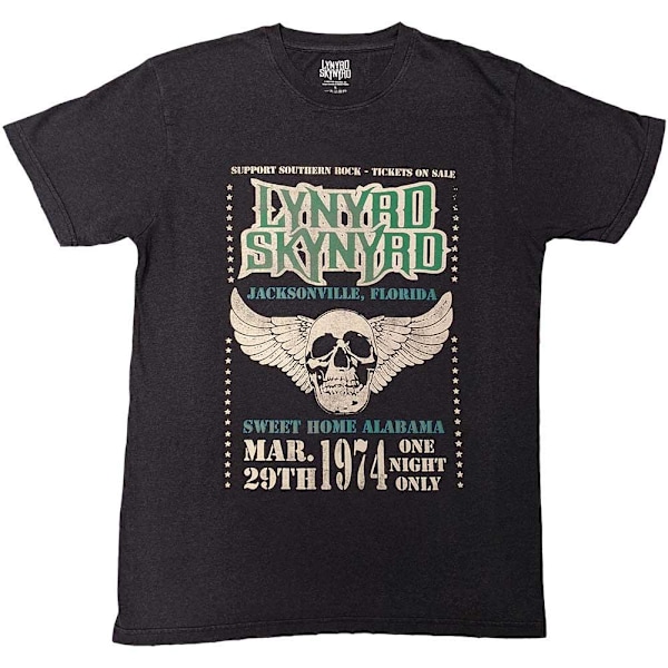 Lynyrd Skynyrd Unisex Vingad Dödskalle T-shirt M Svart Black M