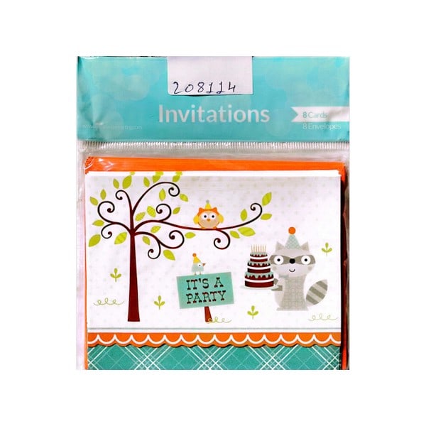 Creative Party It´s A Party Woodland Inbjudningar (Paket med 8) Multicoloured One Size