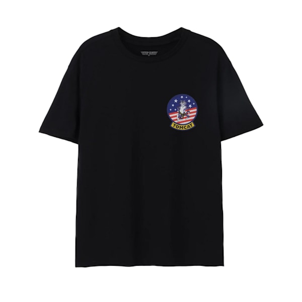 Top Gun Mens Tomcat American Flag Classic T-Shirt L Svart Black L