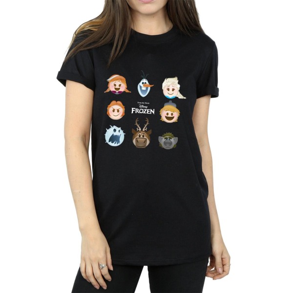 Disney Dam/Dam Frozen Heads Bomull Pojkvän T-shirt XL B Black XL