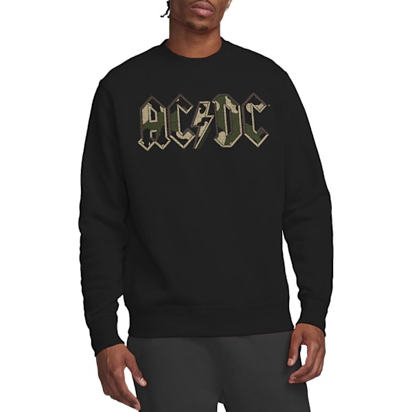 AC/DC Unisex Vuxen Camo Logo Sweatshirt XL Svart Black XL