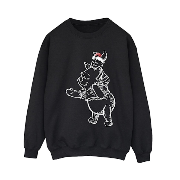 Disney Dam/Kvinnor Nalle Puh Nasse Gris Jultröja Black XXL