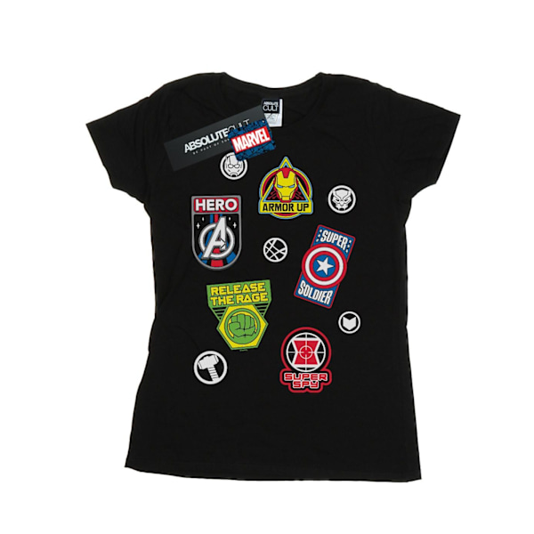 Marvel Dam/Kvinnor Avengers Hjälte Badge Bomull T-Shirt S Svart Black S