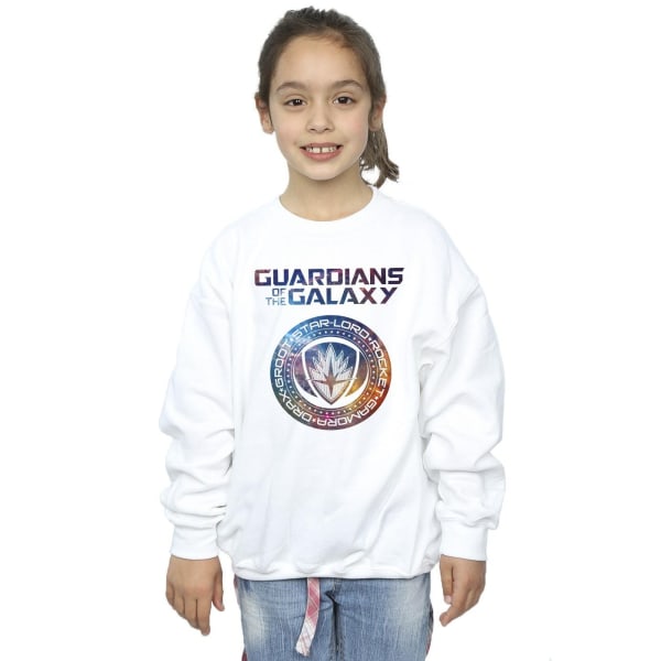 Marvel Girls Guardians Of The Galaxy Stars Fill Logo Sweatshirt White 3-4 Years