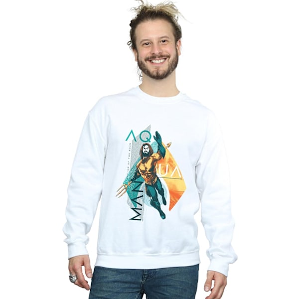 DC Comics Herr Aquaman Tropical Icon Sweatshirt 3XL Vit White 3XL