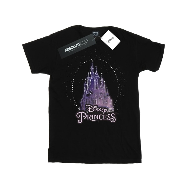 Disney Girls Princess Christmas Castle T-shirt i bomull 5-6 år Black 5-6 Years