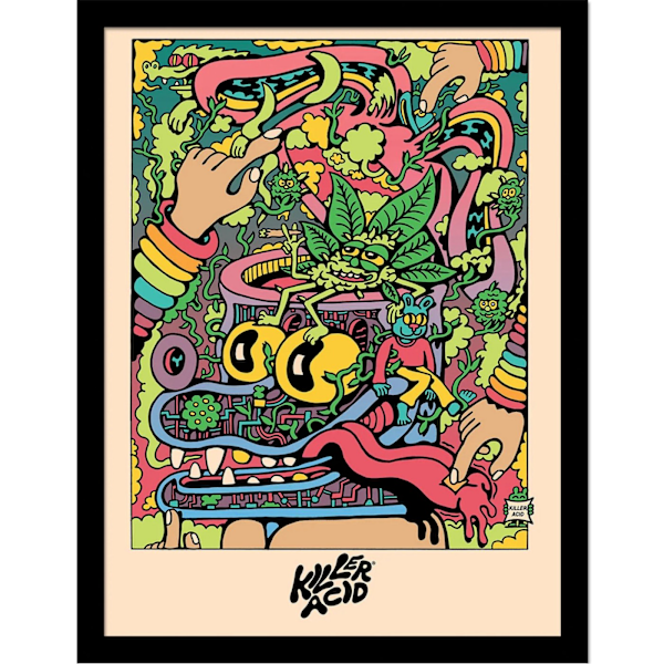Killer Acid Psychonaut inramad affisch 40cm x 30cm Flerfärgad Multicoloured 40cm x 30cm