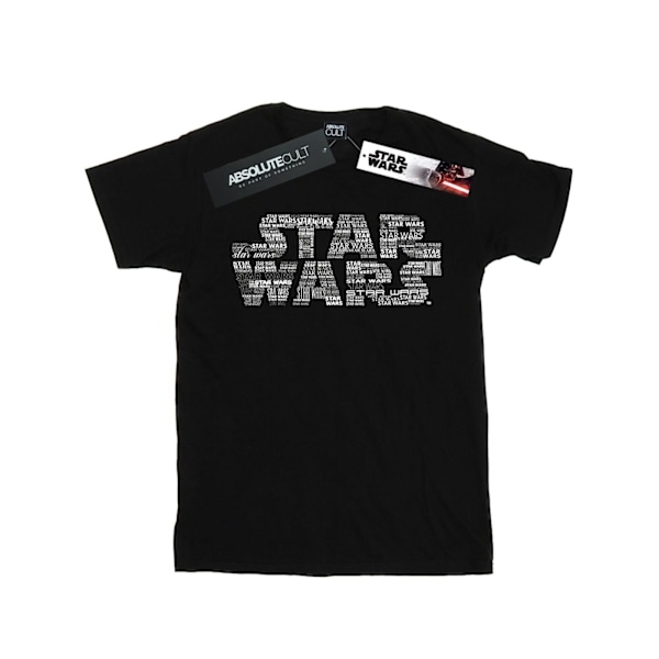 Star Wars T-shirt med textlogotyp för män, XXL, svart Black XXL