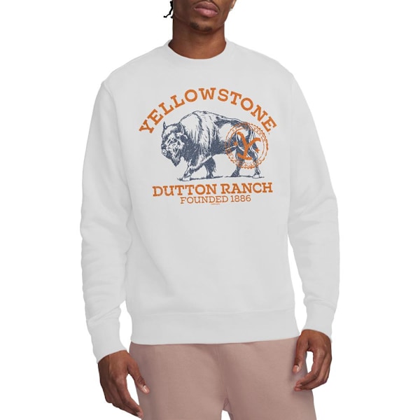 Yellowstone Unisex Vuxen Dutton Ranch Buffalo Sweatshirt M Vit White M