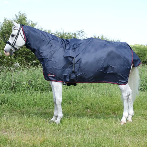 Hy DefenceX System RainX Fixed Neck Horse Turnout Matta Cob Navy/ Navy/Red Cob
