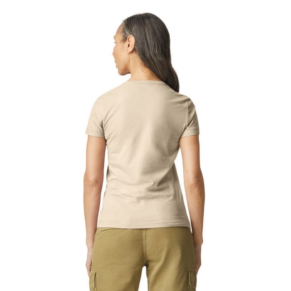 Gildan Womens/Ladies Softstyle Plain Ringspun Cotton Fitted T-Shirt Sand 14 UK