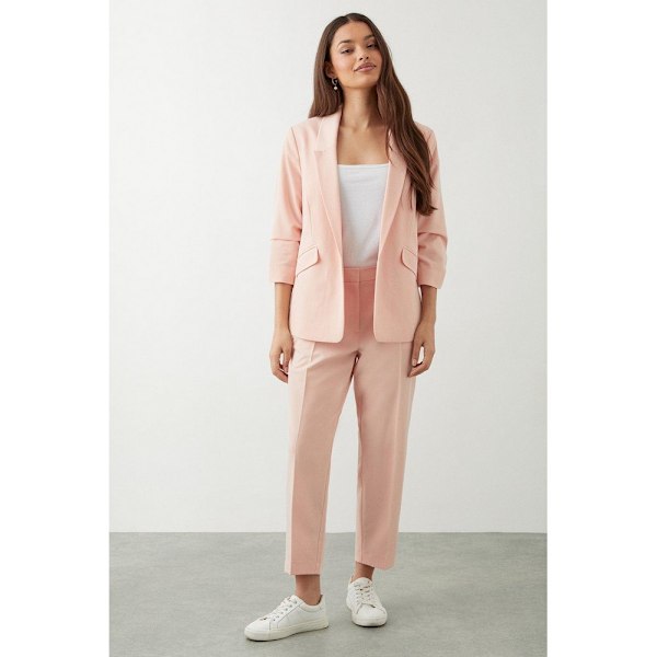 Dorothy Perkins Petite Ruched Blazer 10 UK Blush Blush 10 UK