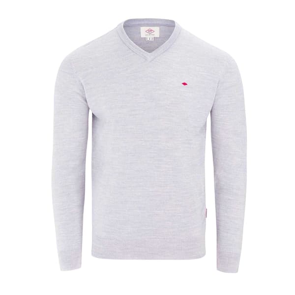 Lee Cooper Herr Broderad Logotyp Akryl V-ringad Långärmad Tröja Light Grey XL