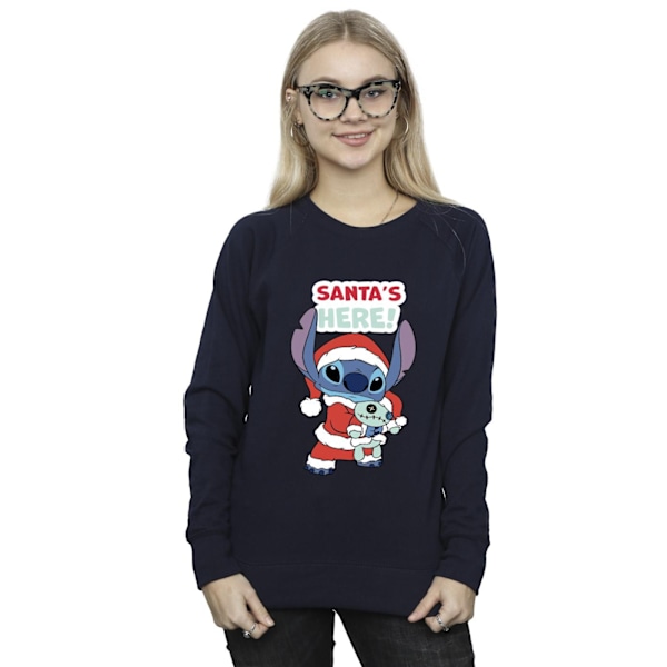 Disney Dam/Kvinnor Lilo & Stitch Santa´s Here Sweatshirt 4XL Navy Blue 4XL