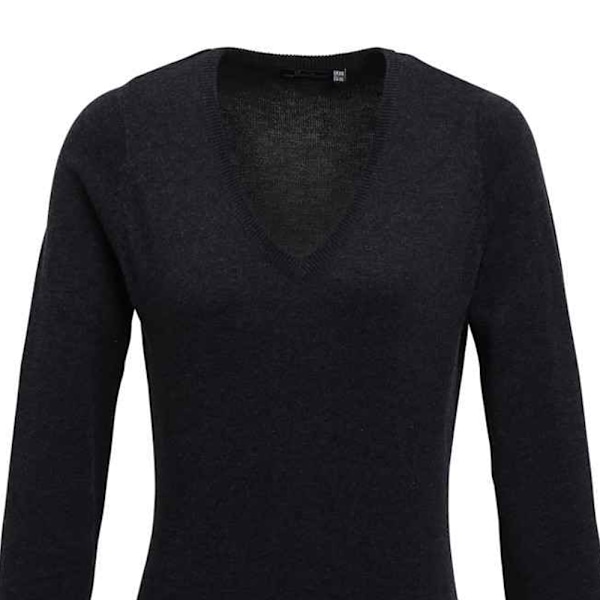 Premier Dam/Dam V-halsad stickad tröja / Topp 18 Charcoal Charcoal 18