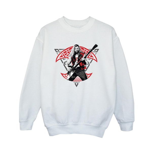 Marvel Boys Thor Love And Thunder Solo Guitar Sweatshirt 7-8 år White 7-8 Years