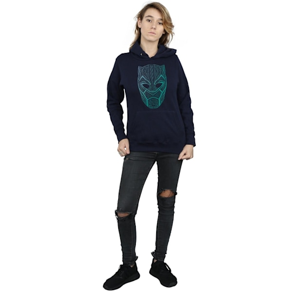 Marvel Dam/Kvinnor Black Panther Tribal Mask Hoodie L Marinblå Navy Blue L