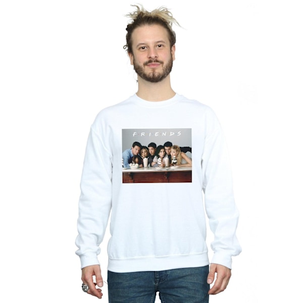 Friends Herr Gruppfoto Milkshakes Sweatshirt M Vit White M