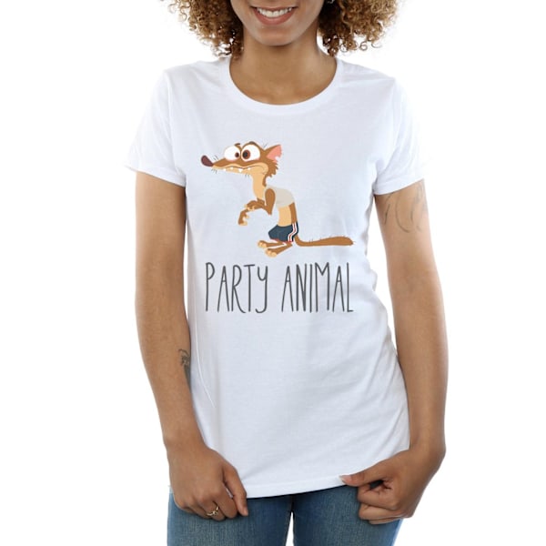 Disney Womens/Ladies Zootropolis Party Animal Bomull T-shirt XL White XL