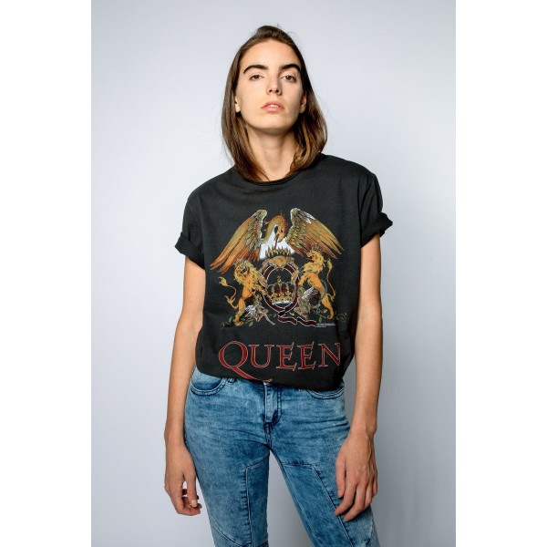 Förstärkt unisex Vuxen Royal Crest Queen T-shirt XXL Charcoal Charcoal XXL
