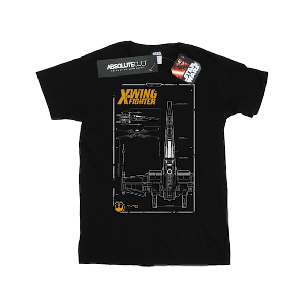 Star Wars Boys Force Awakens X-Wing Manual T-Shirt 5-6 år Blå Black 5-6 Years