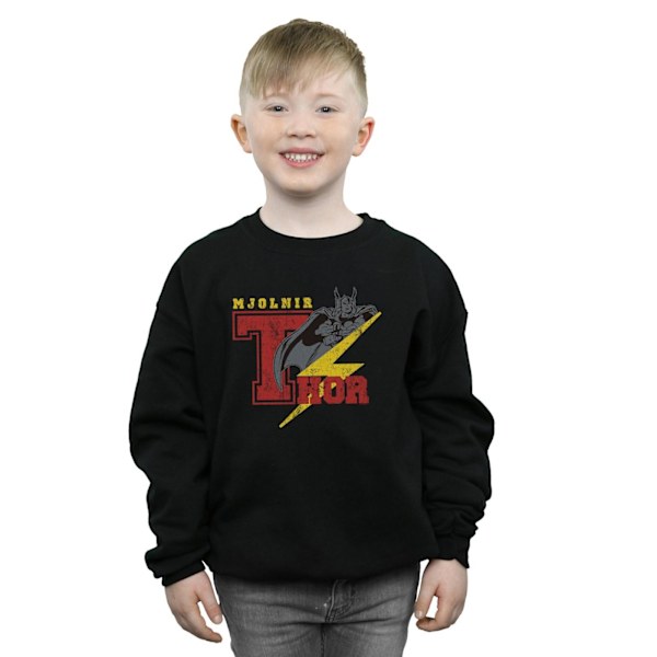 Marvel Pojkar Thor Mjolnir Sweatshirt 9-11 År Svart Black 9-11 Years