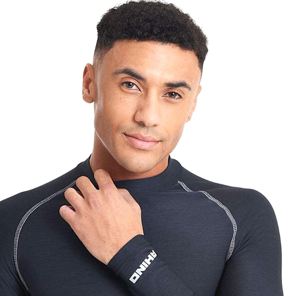 Rhino Herr Långärmad Baslagertröja 2XL Marinblå Heather Navy Heather 2XL