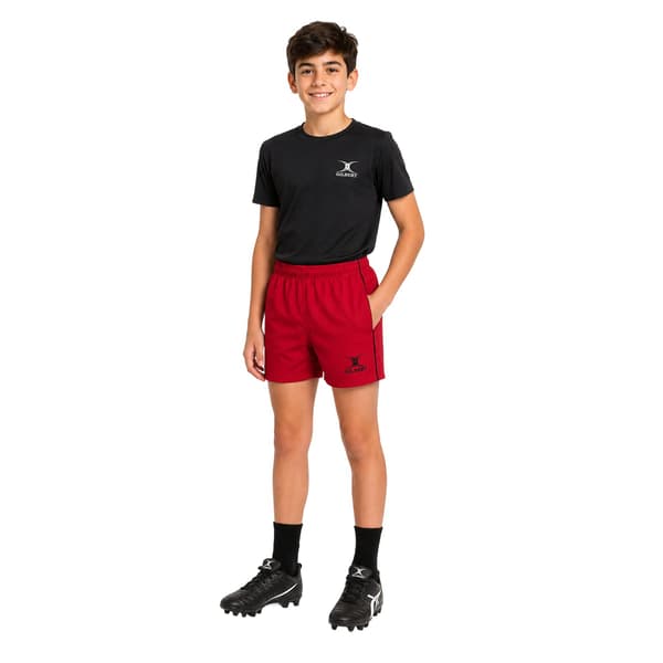 Gilbert Barn/Kids Elastiska Midja Match Rugby Shorts 11- Red 11-12 Years