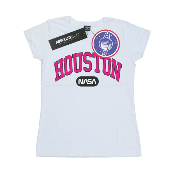 NASA Houston Collegiate bomull T-shirt för kvinnor/damer M Vit White M