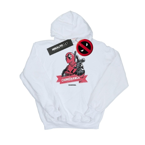 Marvel Dam/Kvinnor Deadpool Chimichanga Finger Hoodie M Vit White M