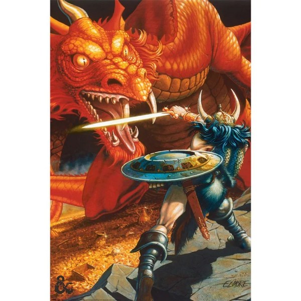 Dungeons & Dragons Classic Battle Poster 91,5 cm x 61 cm x 0,1 cm Red/Blue 91.5cm x 61cm x 0.1cm