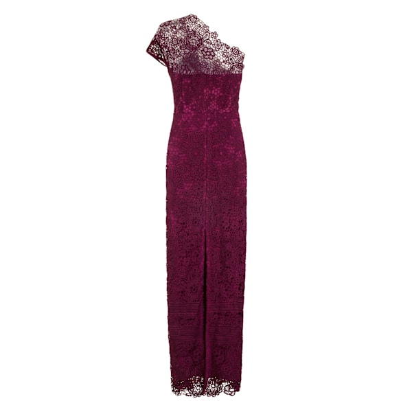 Paper Dolls Dam/Damer Melbourne En Axels Spets Maxiklänning Wine Purple 8 UK