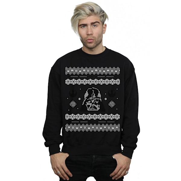 Star Wars Herr Jul Darth Vader Fair Isle Sweatshirt 4XL B Black 4XL
