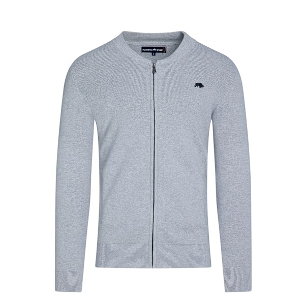 Raging Bull Stickad Kofta med Baseballkrage för Män 6XL Gråmelerad Grey Marl 6XL