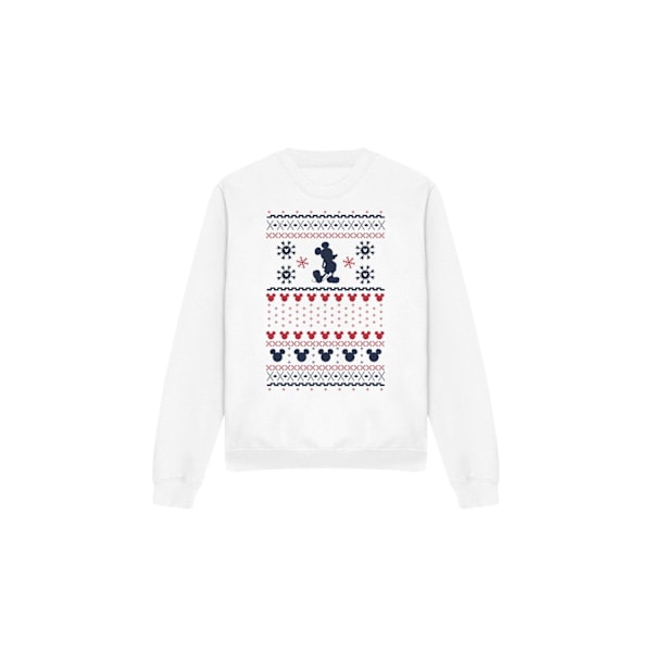 Disney Unisex Vuxen Musse Pigg Jultröja Sweatshirt L White L