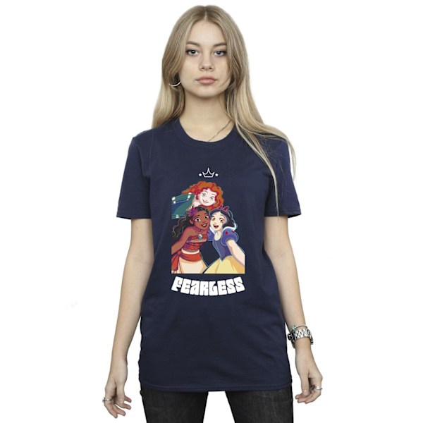 Disney Womens/Ladies Princess Fearless Bomull Boyfriend T-Shirt Navy Blue 3XL