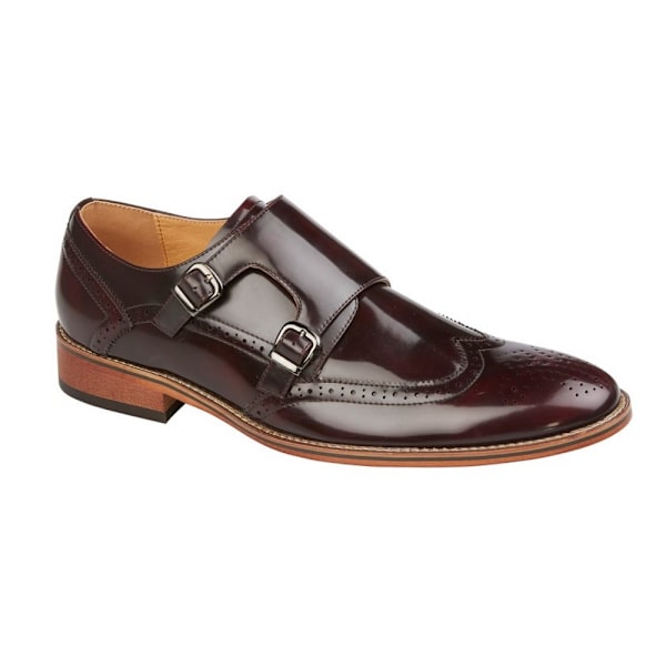 Goor herrskor med dubbla spännen i läder Brogues 11 UK Oxblood Oxblood 11 UK