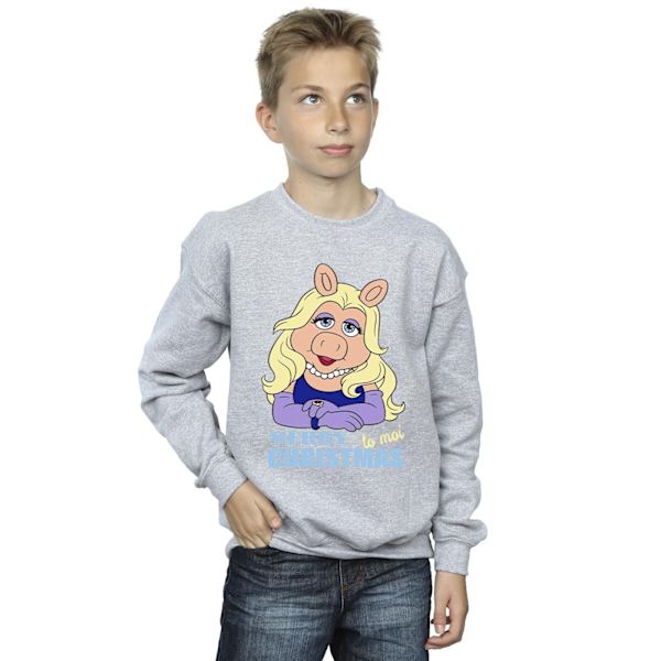 Disney Boys Muppets Miss Piggy Queen of Holidays Sweatshirt 3-4 Sports Grey 3-4 Years