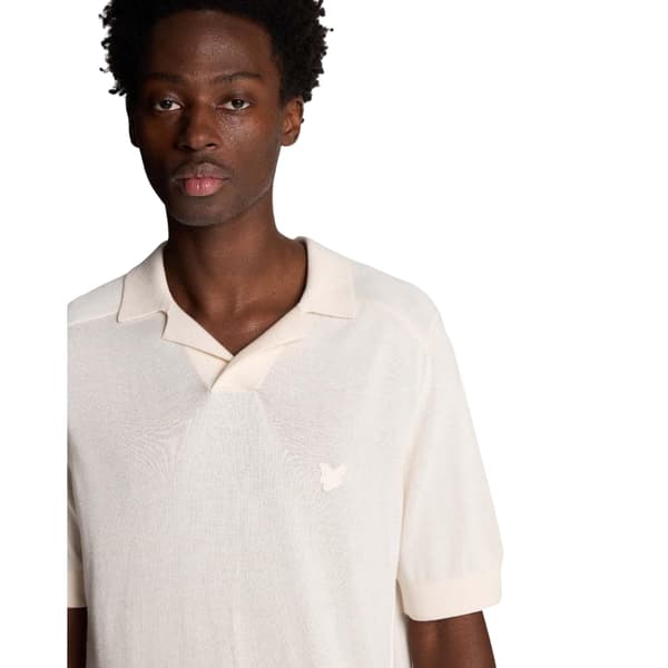 Lyle & Scott Herr Tipped Stickad Sömlös Pikétröja S Vit White S