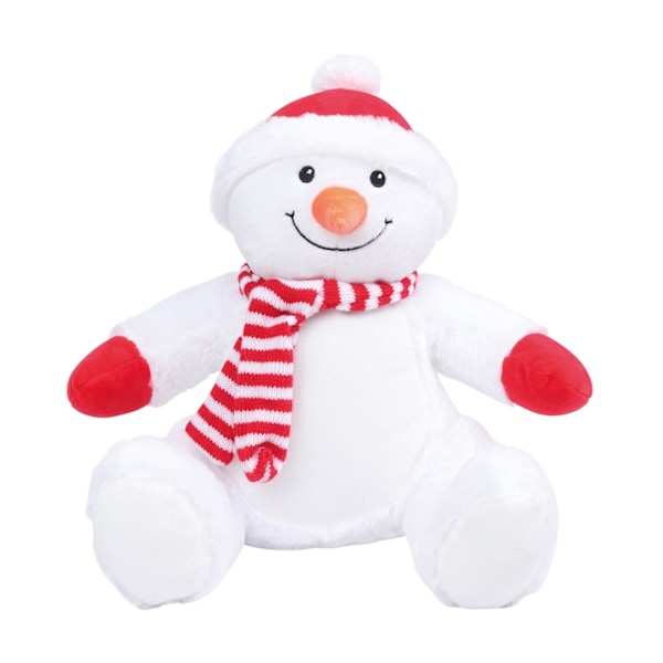 Mumbles Zipped Snowman Plyschleksak En Storlek Vit/Röd White/Red One Size