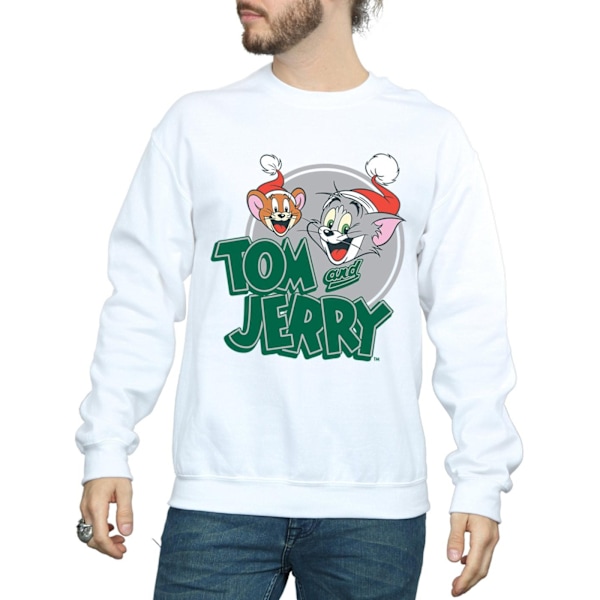 Tom And Jerry Herr Julhälsningar Sweatshirt XL Vit White XL