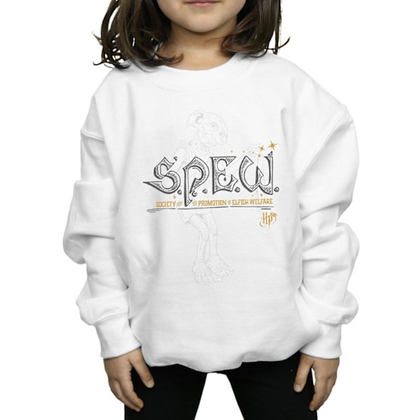 Harry Potter flickor Dobby Elfish Welfare Sweatshirt 7-8 år Vit White 7-8 Years