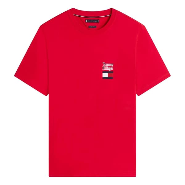 Tommy Hilfiger Herr Stack Logo T-shirt S Röd Red S