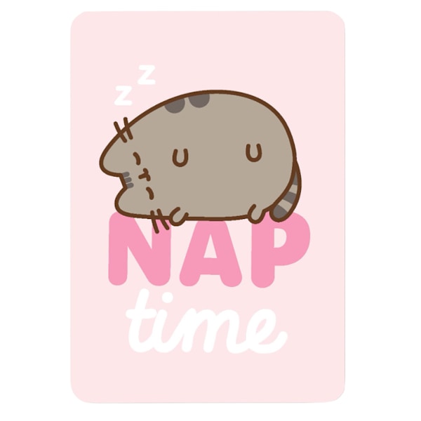 Pusheen Nap Time Premium Fleecefilt 160cm x 130cm Babyrosa Baby Pink/White/Brown 160cm x 130cm